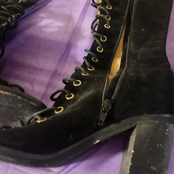 Jeffrey Campbell Black Lace-Up Boots - Picture 5 of 11